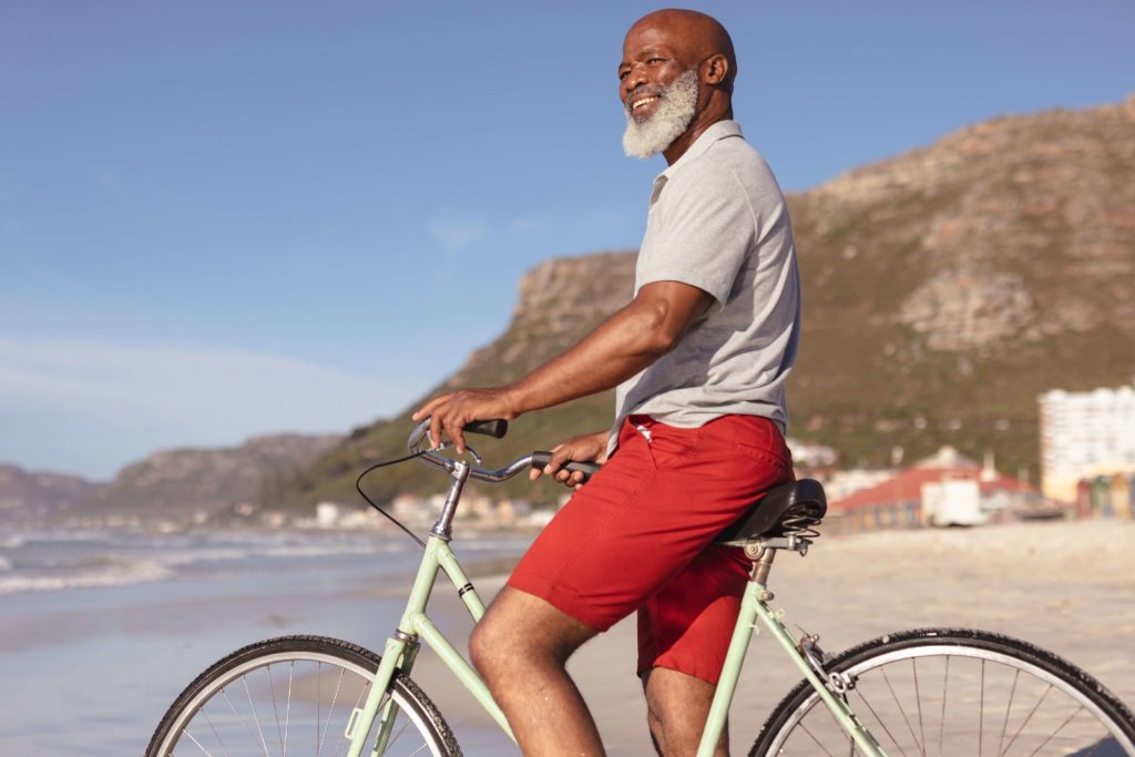 An older man on a Puerto Vallarta bike rental.