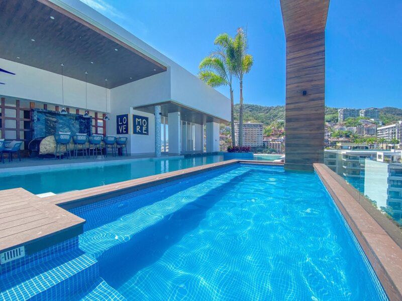 The Desire rooftop pool beside the covered lounge
