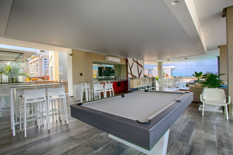 The billiards table in the Loft 268 Sky Bar