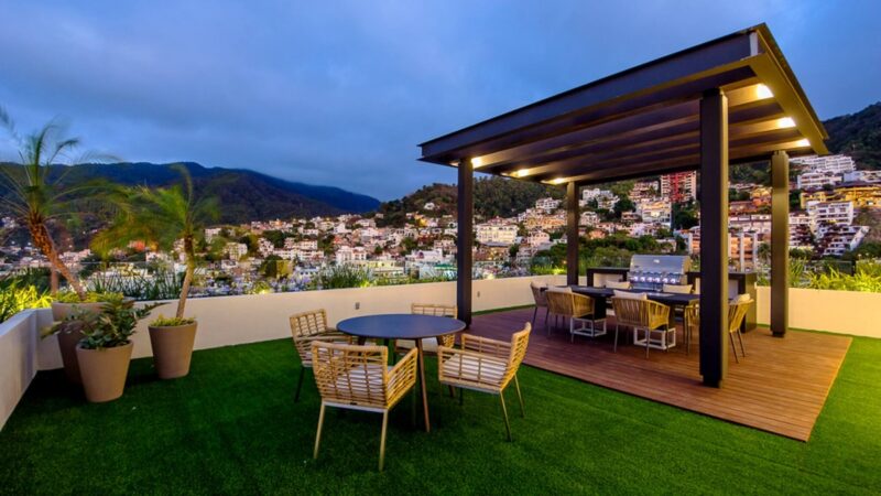 The BBQ and dining terrace on the Zenith rooftop